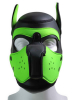 Mister S Neopren Puppy-Maske - schwarz/lime 