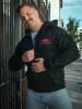 Mister S Logo Zip Front Hoodie schwarz-rot 