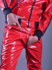 Riegillio PVC Tracksuit Hose ROT - schwarze Streifen 