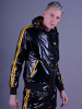 Riegillio Wet Look Lack Tracksuit Jacke-gelbe Streifen 