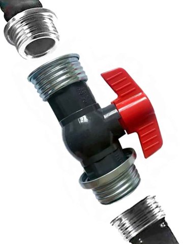 Adapter mit Ventil für Gasmaske + Schlauch  2