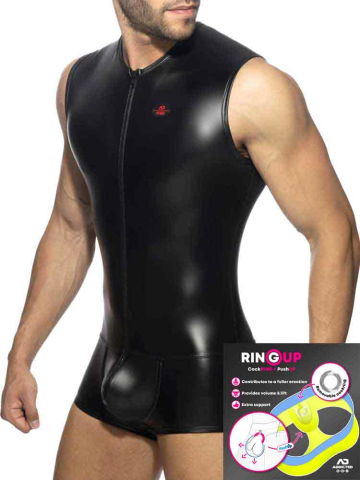 ADDICTED Front Zip Rub Body Trunk - schwarz  2