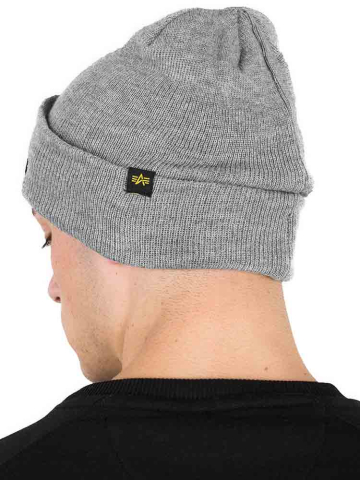 Alpha Industries 3D Beanie grey heather  2
