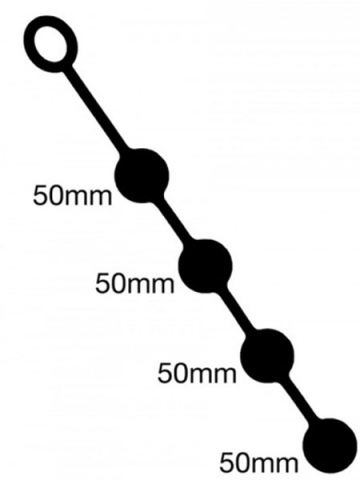 Analkugeln - Anal-Balls - Silikon -L- 4x50mm schwarz  2
