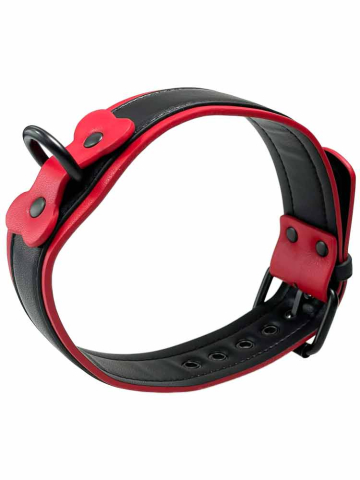 BRUTUS Puppy Hunde-Halsband schwarz-rot  2