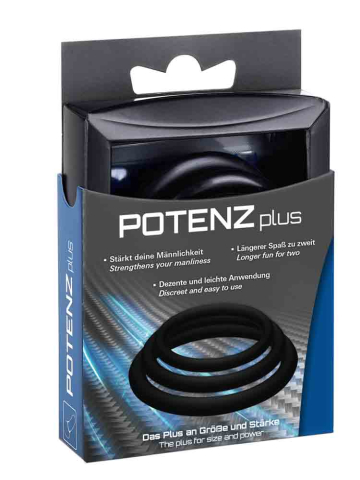 Cockring POTENZ PLUS SET 35-40-45mm schwarz  2