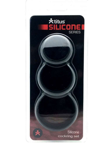 Titus Silikon Cockring 3er Set - schwarz  2