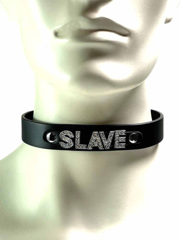 DELUXE Halsband SLAVE schwarz  2