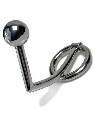 Edelstahl Cockring mit Analanker 30mm-Kugel  2
