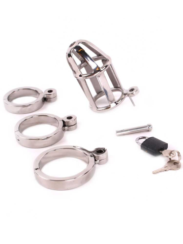 Edelstahl Keuschheitskäfig lang DE LUXE 8cm  2