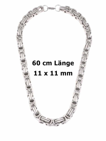 Edelstahl-Halskette, KÖNIGS-KETTE 60cm 11x11mm  2