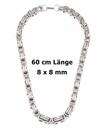 Edelstahl-Halskette, KÖNIGS-KETTE 60cm 8x8mm  2