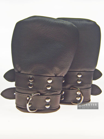 Bondage-Fäustlinge, Leder  2