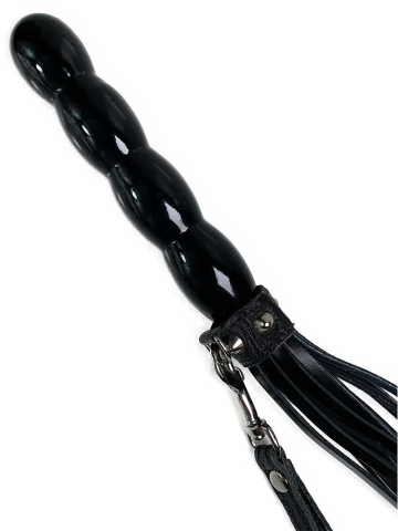Flogger-Peitsche 45cm Holzkugelgriff  2