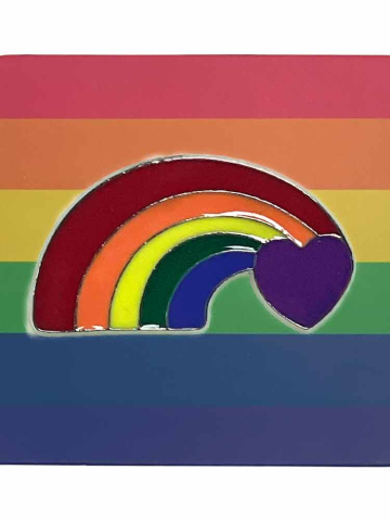 Gay Pride Regenbogen Anstecker Pin mit Herz  2