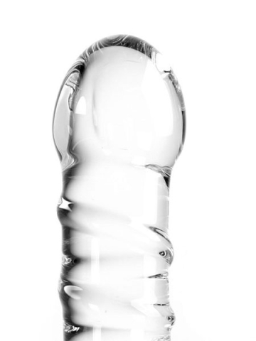Dildo aus Glas - Penisform Gewindeschaft 15,5cm - klar  2