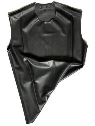Gummi T-Shirt ohne Arm schwarz  2