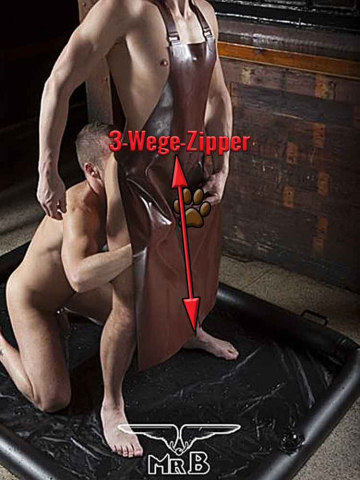 Gummischürze 3-Wege-Zip BRAUN  2