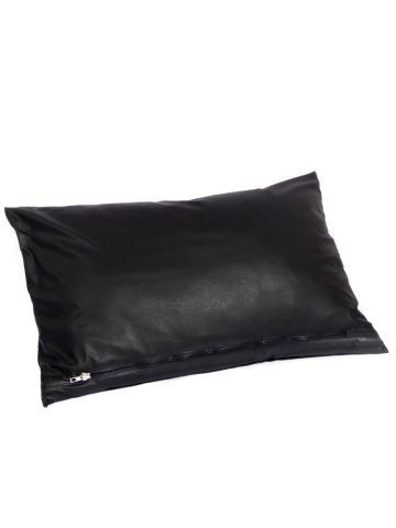 Kissen mit Füllung Lederoptik 60x40cm - schwarz  2