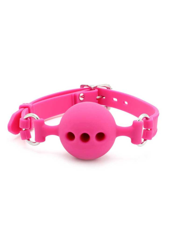 Knebel gelochte Silikonkugel 45mm pink abschliessbar  2