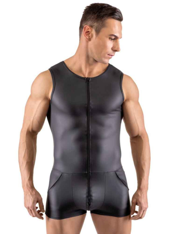Singlet ärmellos mattlook schwarz  2