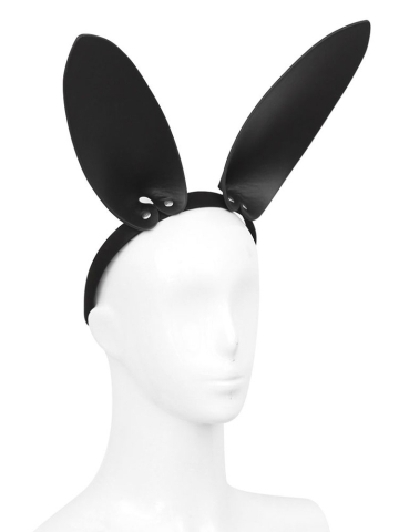 Leder Bunny Ears schwarz  2