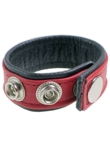 Leder-Cockring breiter roter Streifen  2