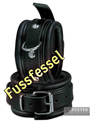 Leder-Fussfessel, schwarz - 5 cm  2