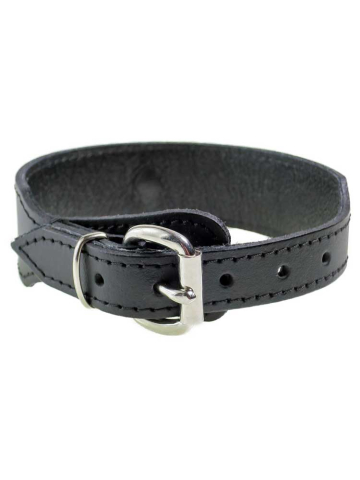 Leder-Halsband PASSION & Ring der O - schwarz  2