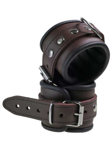Leder-Handfesseln, schwarzbraun - 6cm  2