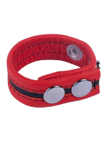 Leder-Cockring TIPPY rot-schwarz  2