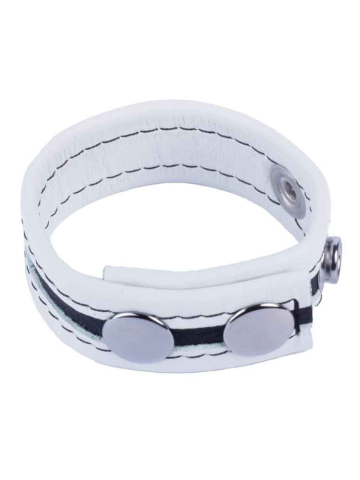 Leder-Cockring TIPPY weiss-schwarz  2