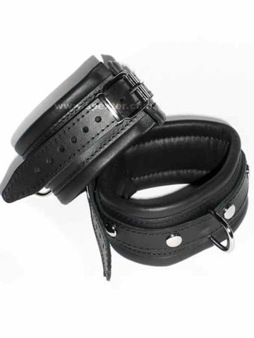 Leder-Handfesseln, schwarz - 5 cm  2