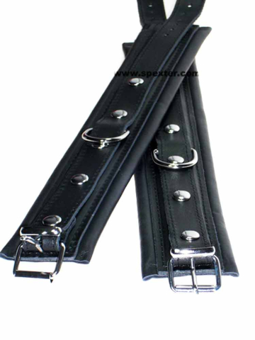 Leder-Handfesseln, schwarz - 6,5cm  2