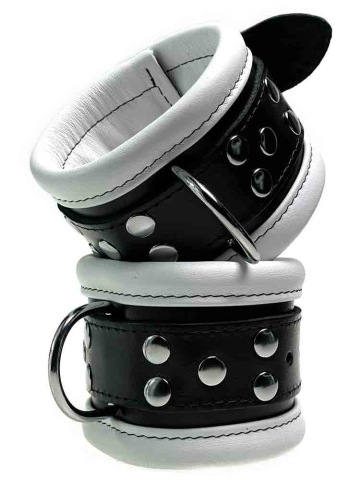 Leder-Handfesseln, weiss - 6,5cm  2