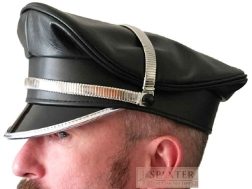 Leder-Kappe SPEXTER DELUXE CAP silber  2