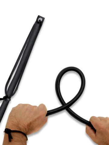 Lederrohrstock schwarz flexibel 60cm  2