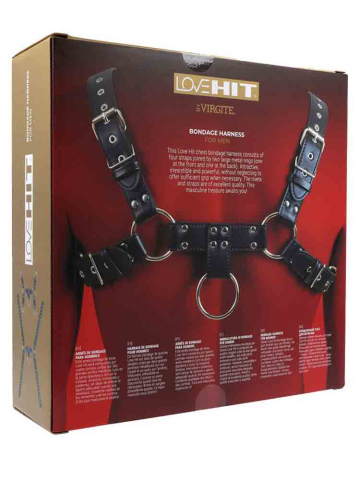 LOVEHIT Oberkörper-Harness Bulldog Vegan schwarz  2