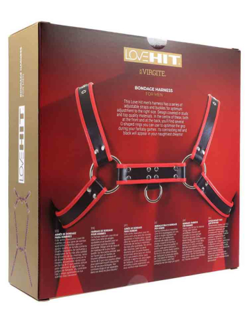 LOVEHIT Oberkörper-Harness Vegan schwarz-rot  2