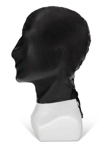 Maske Veganes Leder geschlossen schwarz  2