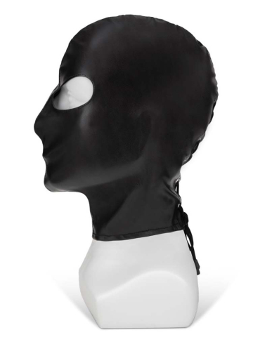 Maske Veganes Leder mit Augen schwarz  2