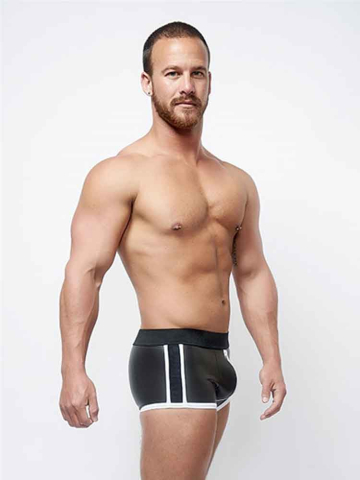 Mister B Neopren Shorts Full Zip schwarz-weiss  2