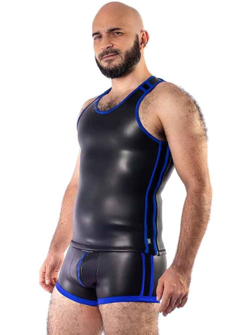 Mister B Neopren Tank Top - schwarz-blau  2