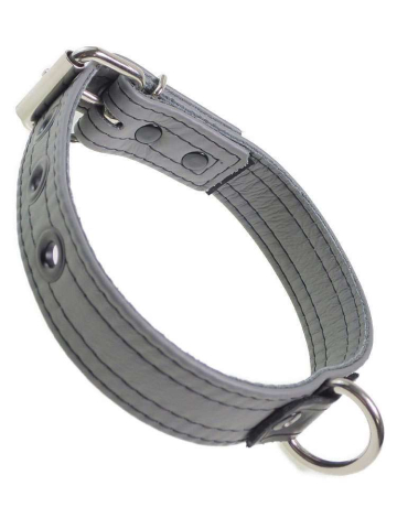 Mister S Leder Puppy Halsband - grau  2
