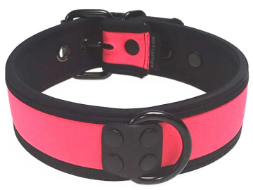 Mister S Neopren Puppy Halsband - pink/schwarz  2