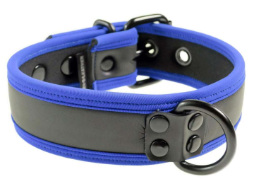 Mister S Neopren Puppy Halsband - schwarz/blau  2