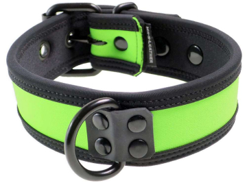 Mister S Neopren Puppy Halsband - lime/schwarz  2