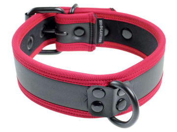 Mister S Neopren Puppy Halsband - schwarz/rot  2