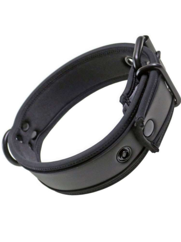 Mister S Neopren Puppy Halsband - schwarz/schwarz  2