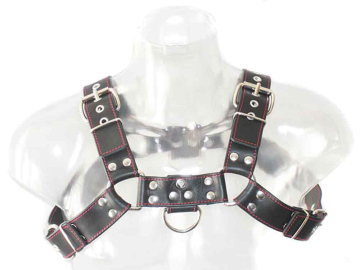 Oberkörper-Harness BULLDOG - rot genäht - 4cm  2